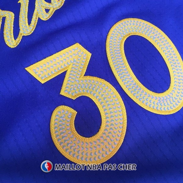 Maillot Authentique Navidad Golden State Warriors Curry 30 2016-17 Bleu